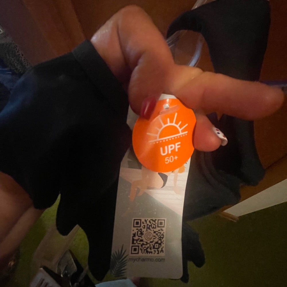 My Charmo Scalloped One Piece Swimsuit Size 3XL Black Ruched Side Slimming NWT - Picture 5 of 7